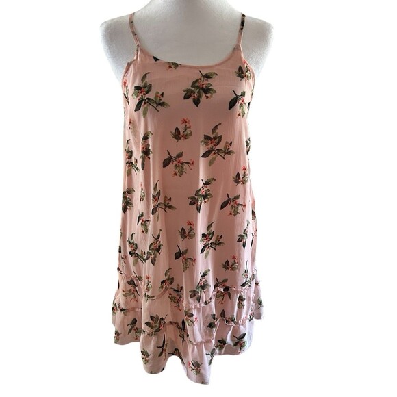 Abercrombie And Fitch Pink Floral Summer Dress With Ruffle Button Sz Small‎ - Picture 1 of 5